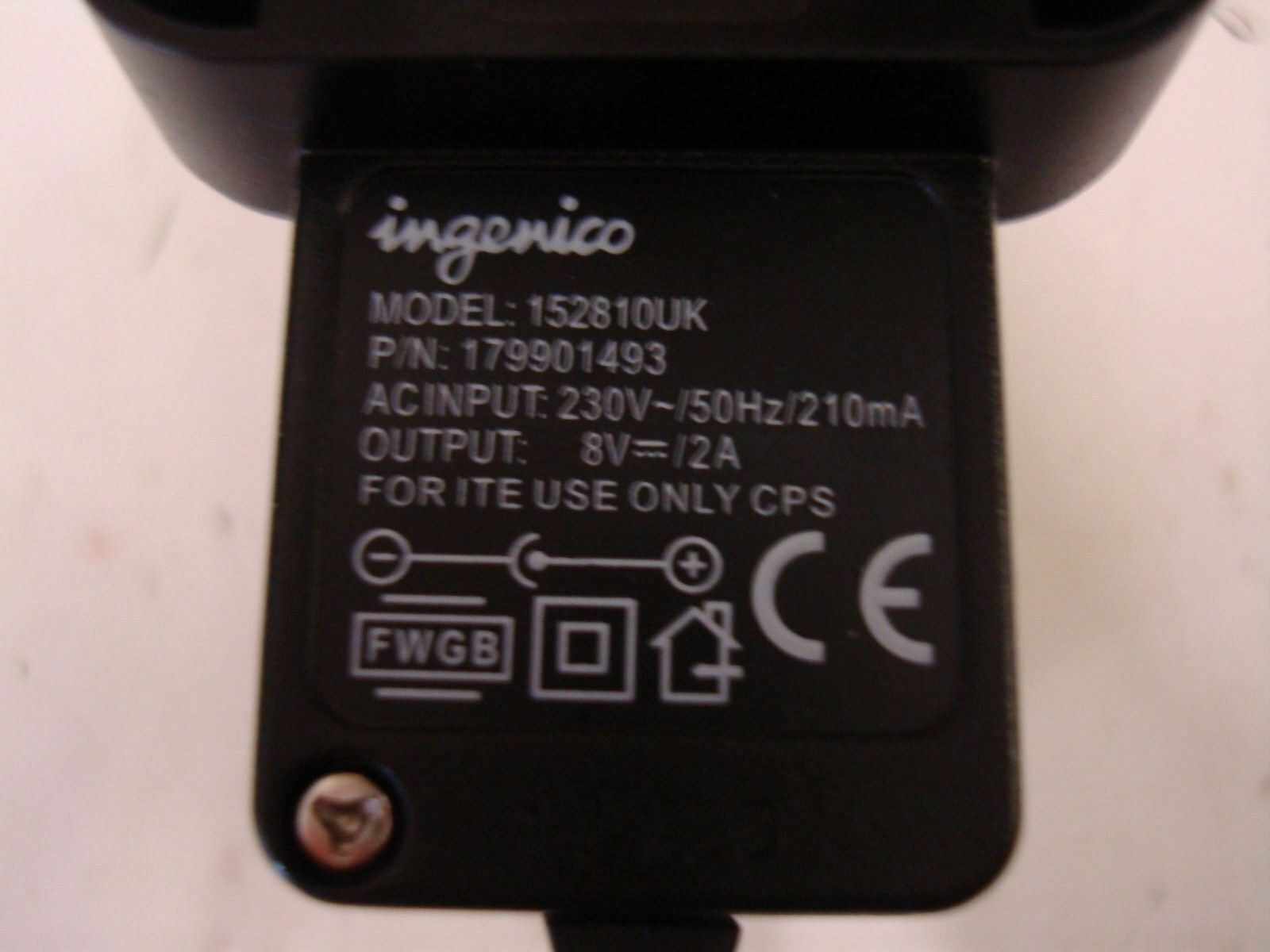 New 8V 2A INGENICO MODEL 152810UK ac adapter power charger UK PLUG